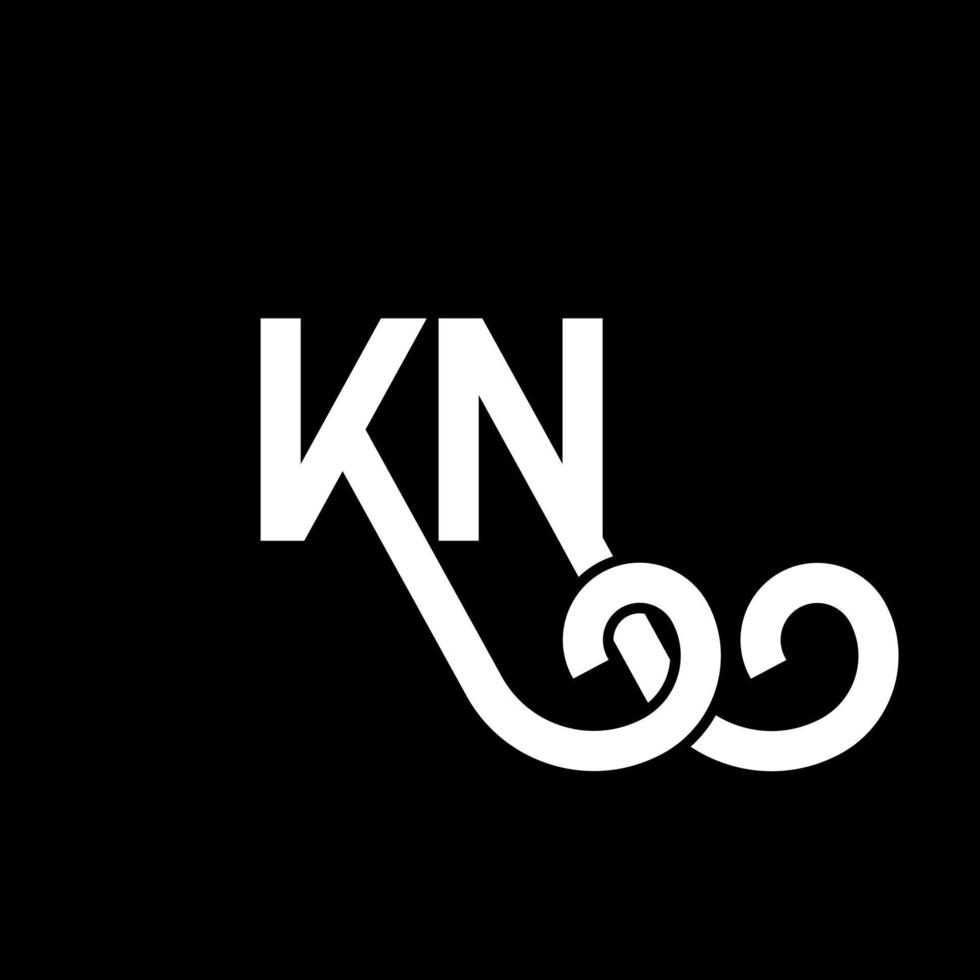 KN letter logo design on black background. KN creative initials letter logo concept. kn letter design. KN white letter design on black background. K N, k n logo vector