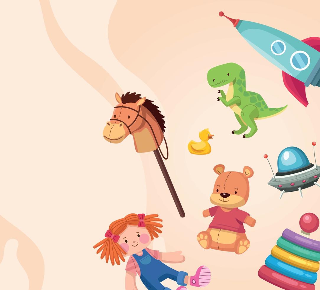kids toys pattern vector