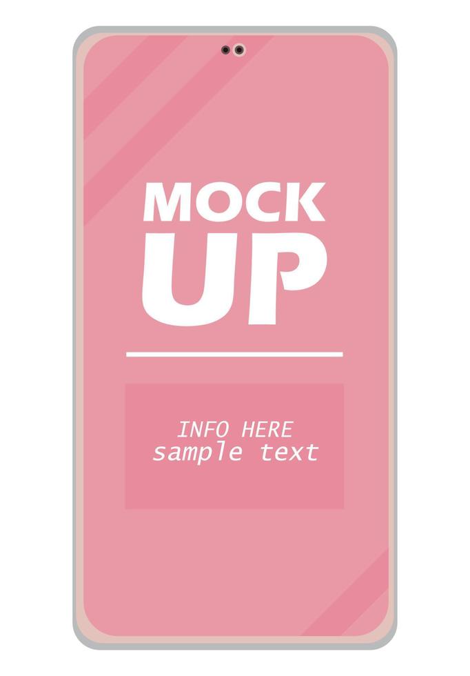 mockup lettering in pink smartphone vector