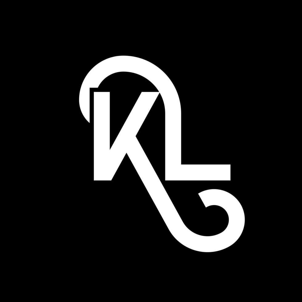 KL letter logo design on black background. KL creative initials letter logo concept. kl letter design. KL white letter design on black background. K L, k l logo vector