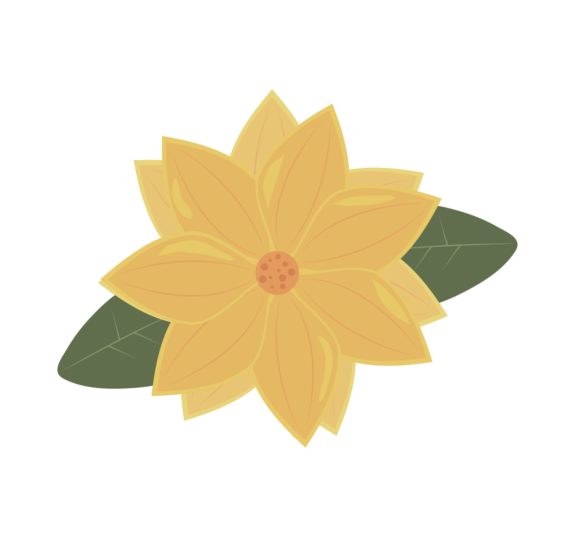 yellow flower and leaf 10459792 Vector Art at Vecteezy
