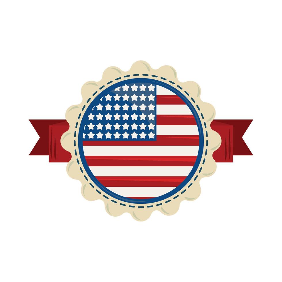 USA flag label vector