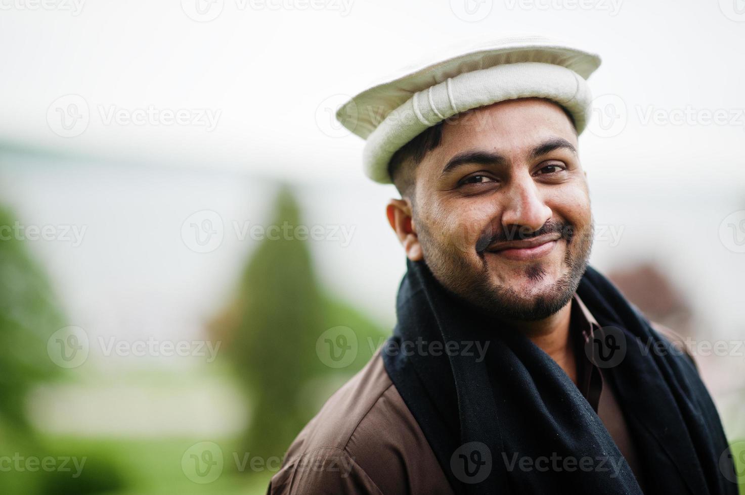 Pakistani pathan man wear traditional clothes. photo