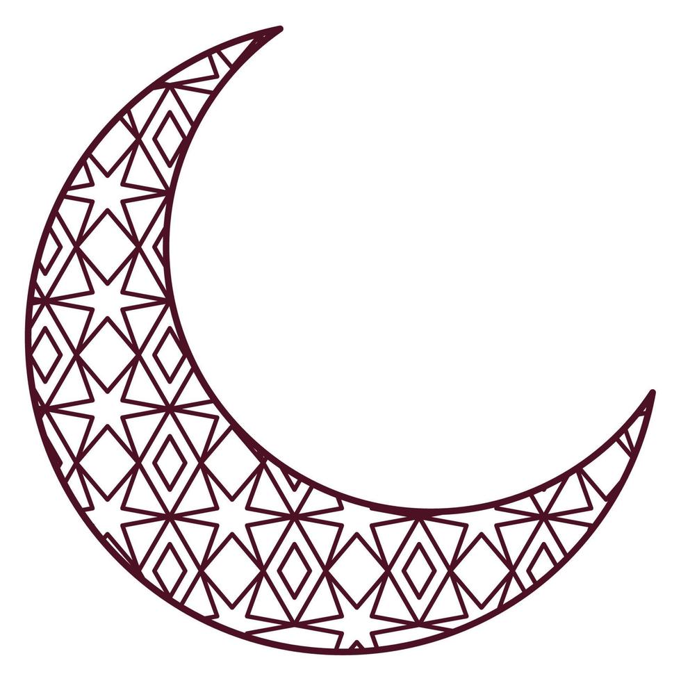 bronze crescent moon vector