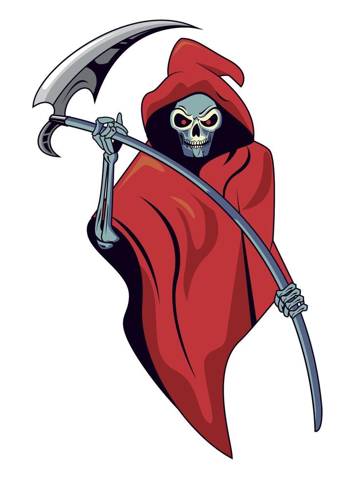 red grim reaper creature vector