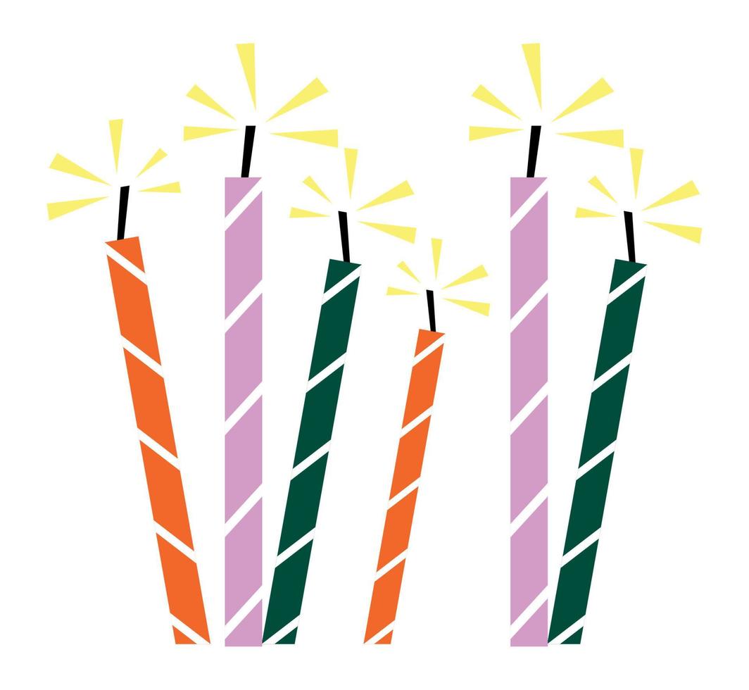 seis velas de cumpleaños vector