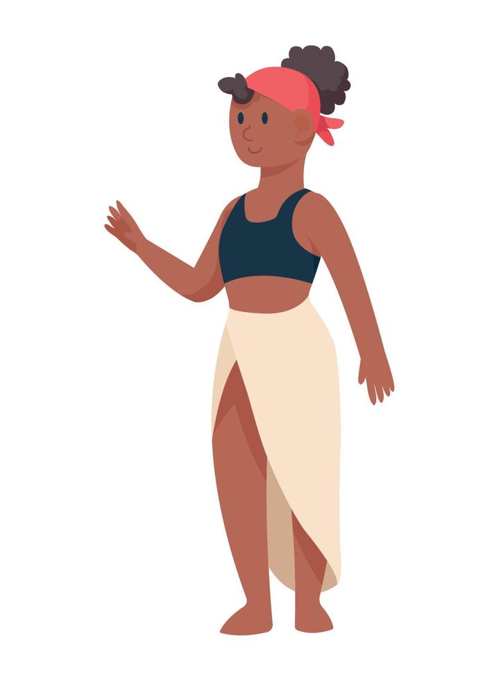 afro tourist woman vector