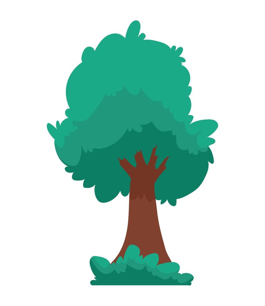 planta de árbol con arbusto vector