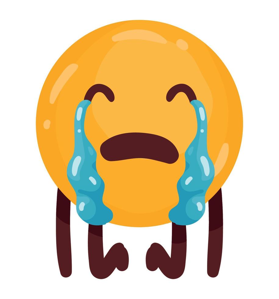 Emoticon clasico llorando vector