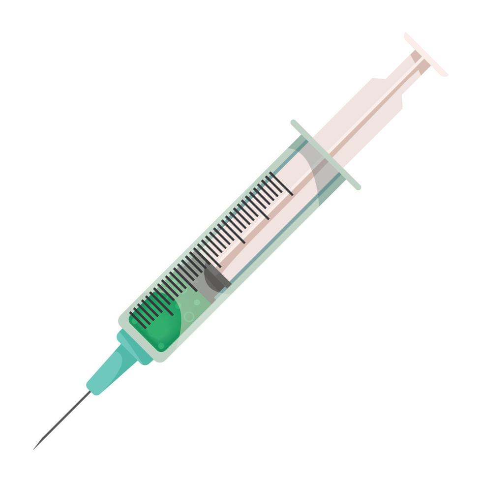 green injection syringe vector