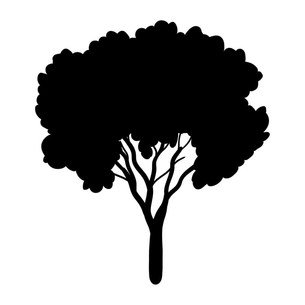 estilo de silueta negra de árbol vector