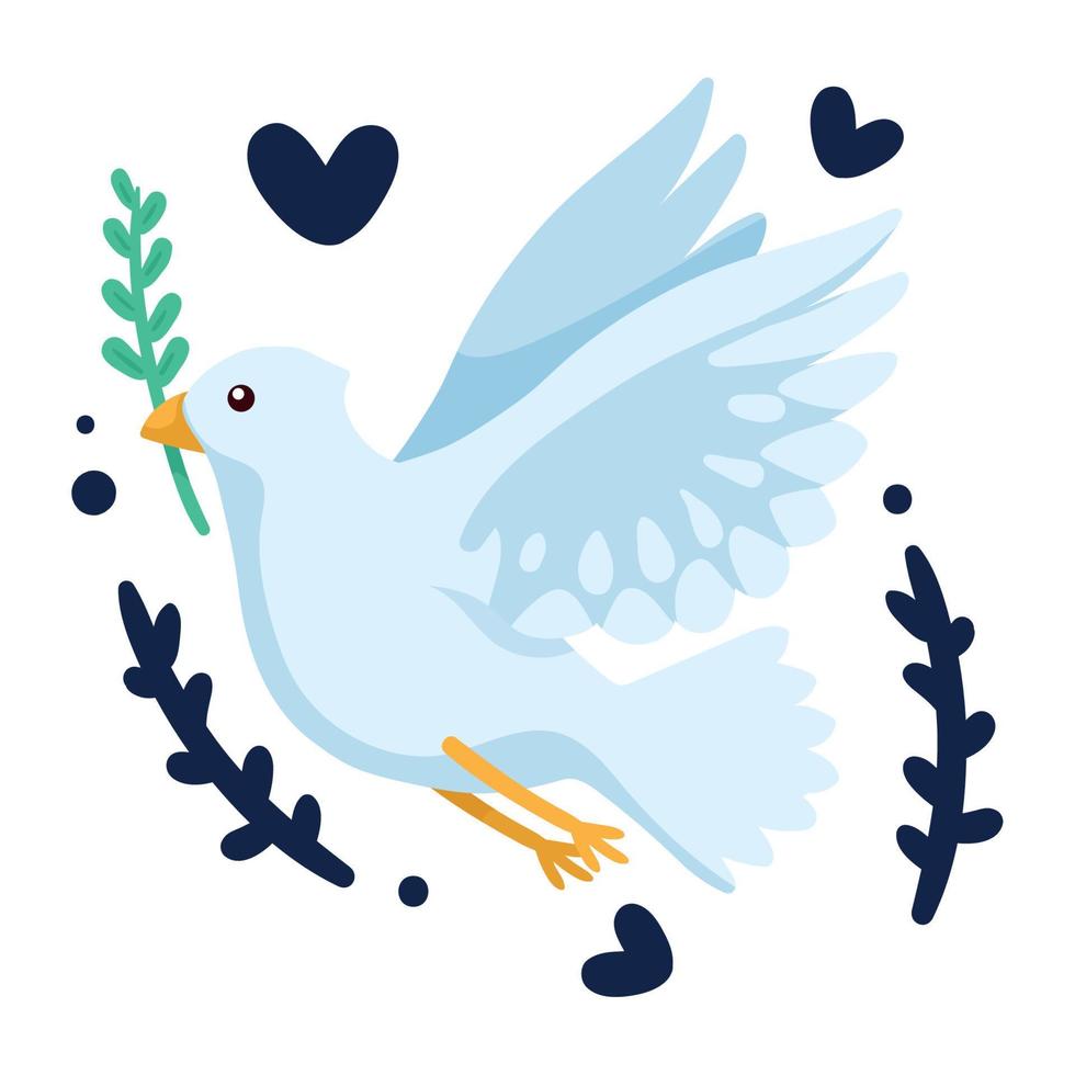 peace dove with olive branch vector