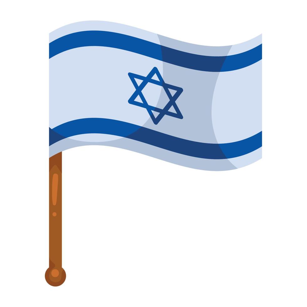 bandera de israel en el poste vector