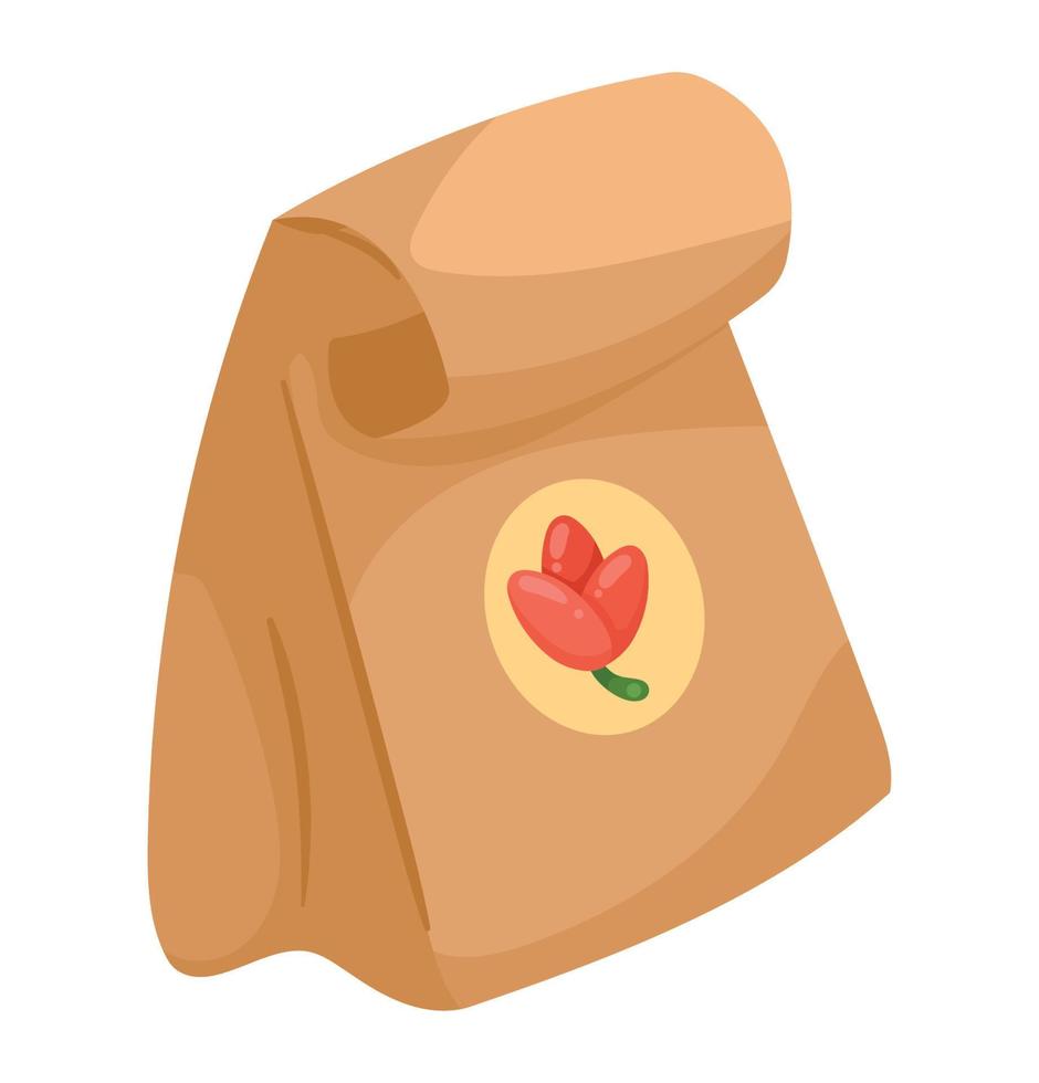 floral fertilizer paper bag vector