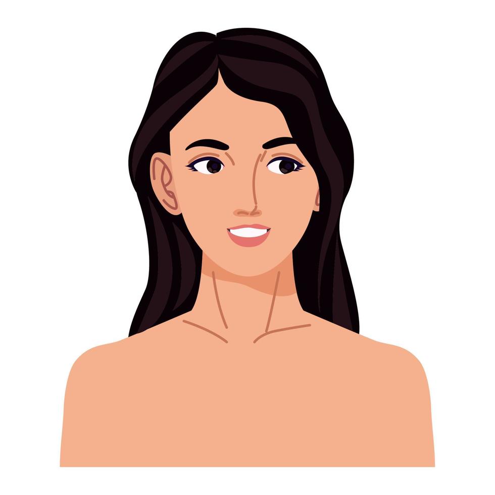 smiling young naked woman vector