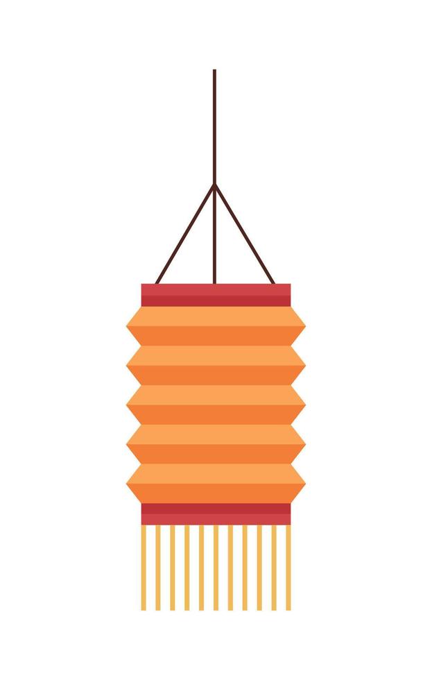 orange japanese lamp hanging vector