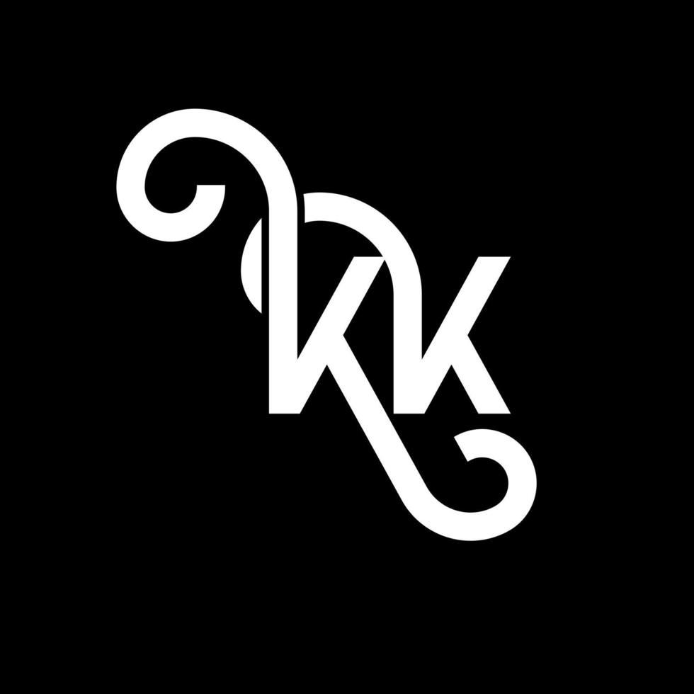 KK letter logo design on black background. KK creative initials letter logo concept. kk letter design. KK white letter design on black background. K K, k k logo vector