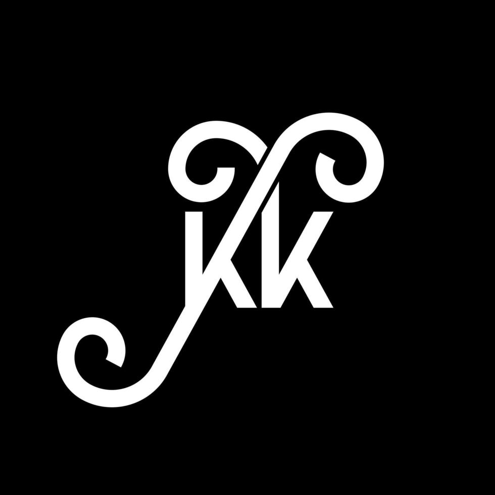 KK letter logo design on black background. KK creative initials letter logo concept. kk letter design. KK white letter design on black background. K K, k k logo vector