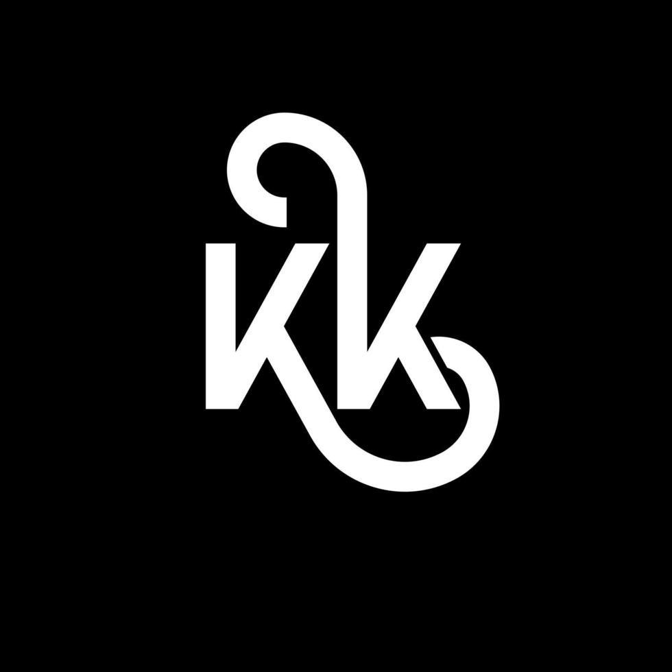 KK letter logo design on black background. KK creative initials letter logo concept. kk letter design. KK white letter design on black background. K K, k k logo vector