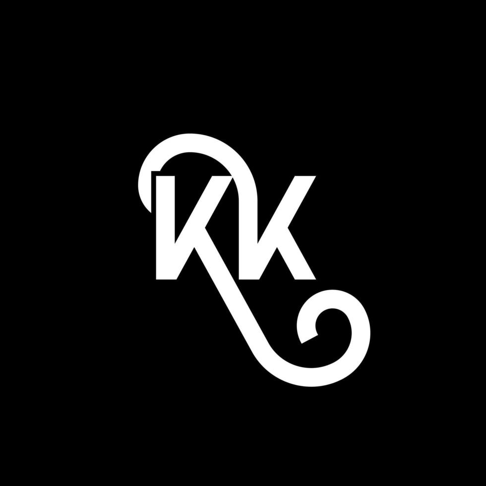 KK letter logo design on black background. KK creative initials letter logo concept. kk letter design. KK white letter design on black background. K K, k k logo vector