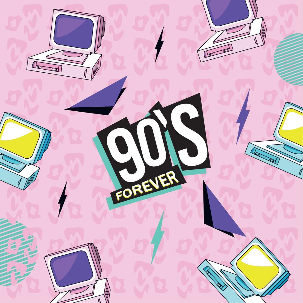 nineties nostalgia wallpaper vector