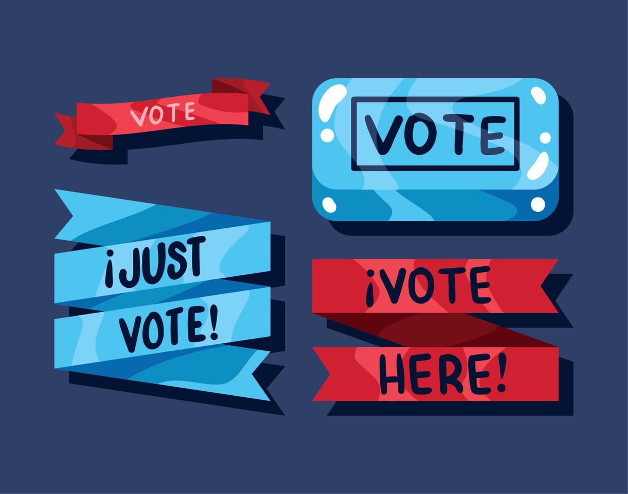 four election day icons vector