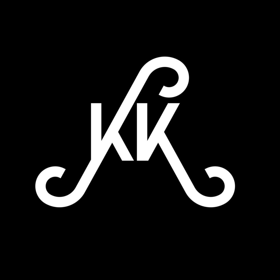 KK letter logo design on black background. KK creative initials letter logo concept. kk letter design. KK white letter design on black background. K K, k k logo vector