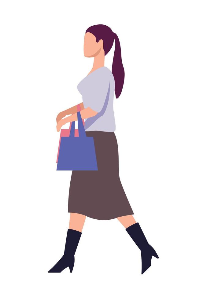 elegant businesswoman walking vector