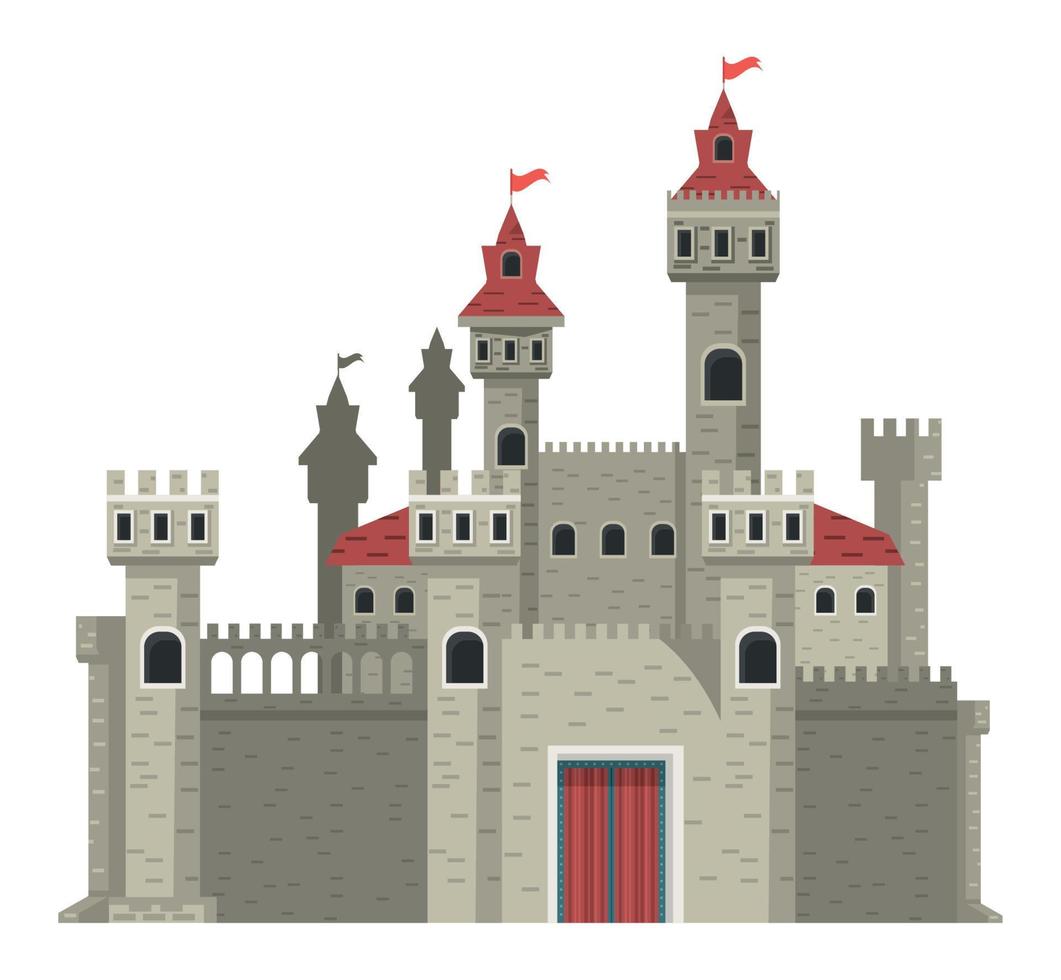 gray stone castle vector