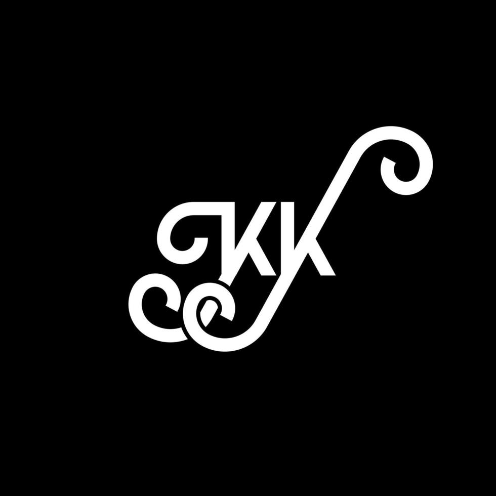 KK letter logo design on black background. KK creative initials letter logo concept. kk letter design. KK white letter design on black background. K K, k k logo vector