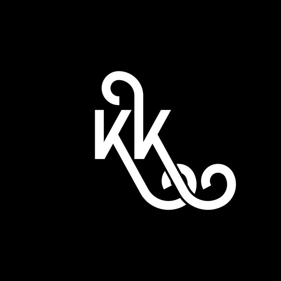 KK letter logo design on black background. KK creative initials letter logo concept. kk letter design. KK white letter design on black background. K K, k k logo vector