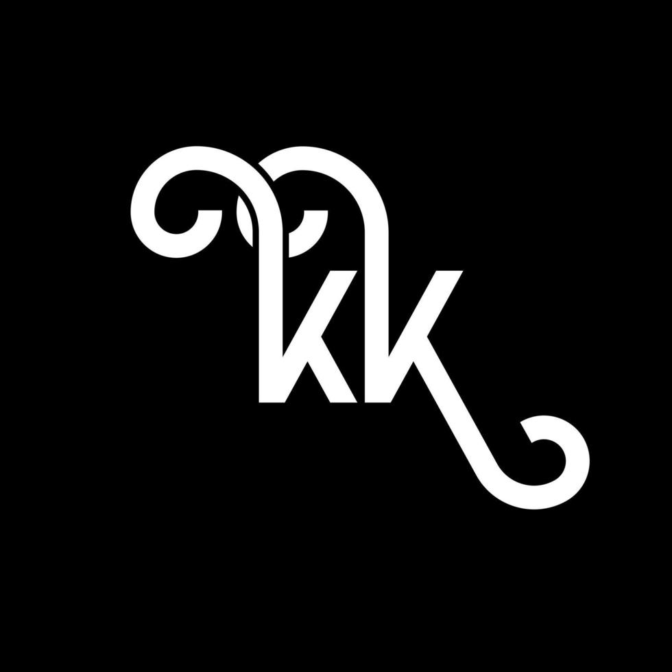 KK letter logo design on black background. KK creative initials letter logo concept. kk letter design. KK white letter design on black background. K K, k k logo vector