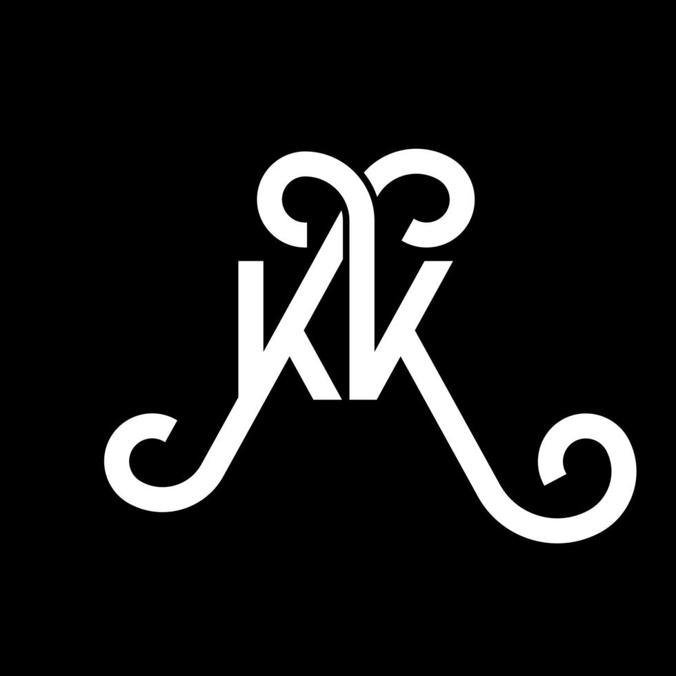 KK letter logo design on black background. KK creative initials letter logo concept. kk letter design. KK white letter design on black background. K K, k k logo vector