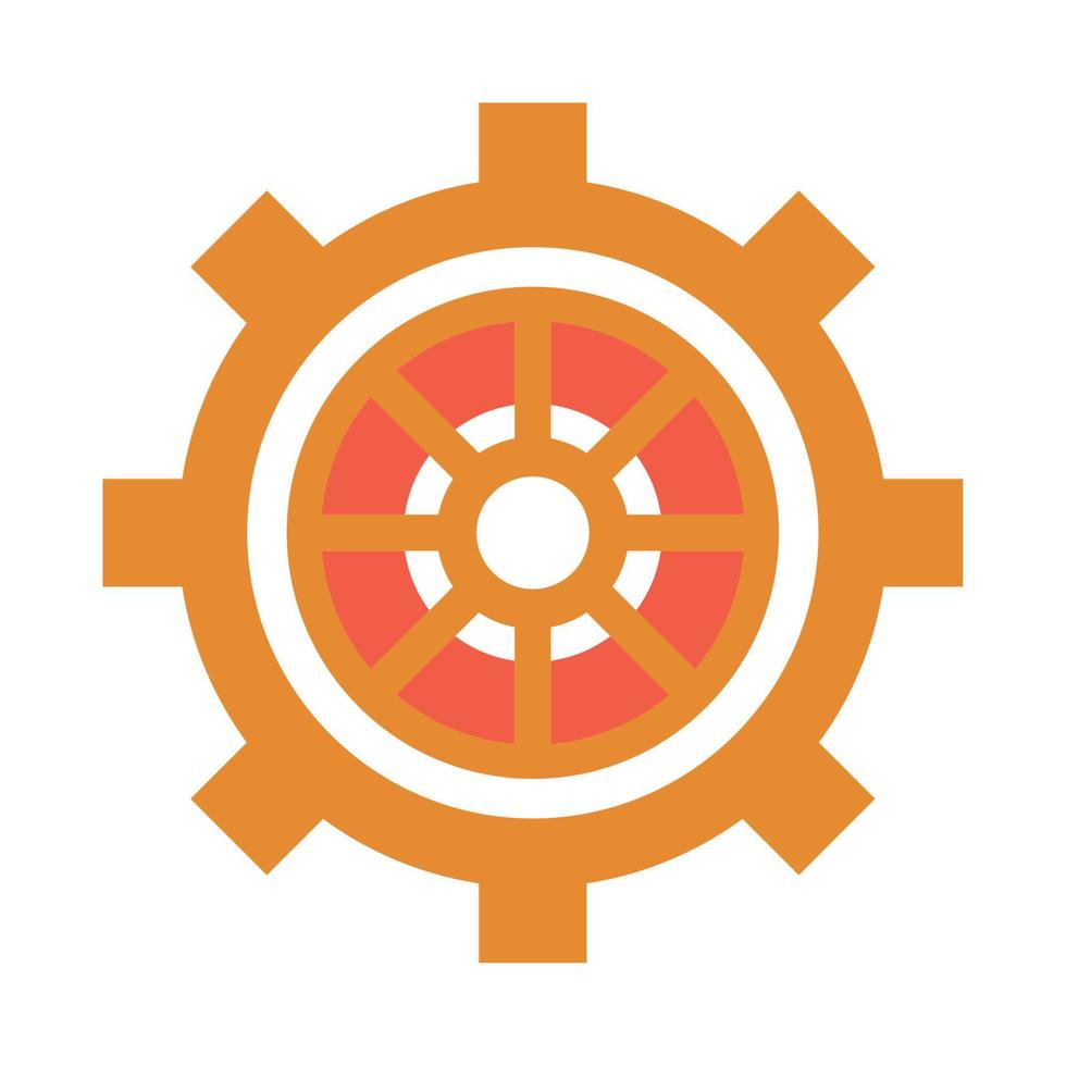 orange gear cog machine vector
