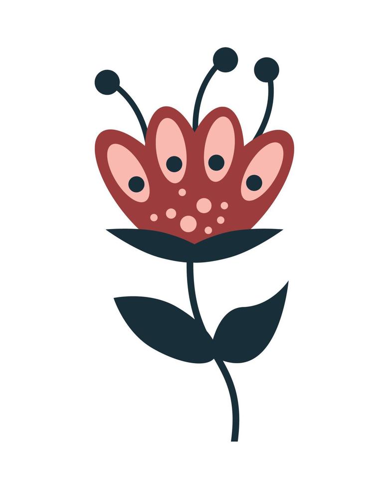 red flower plant vector