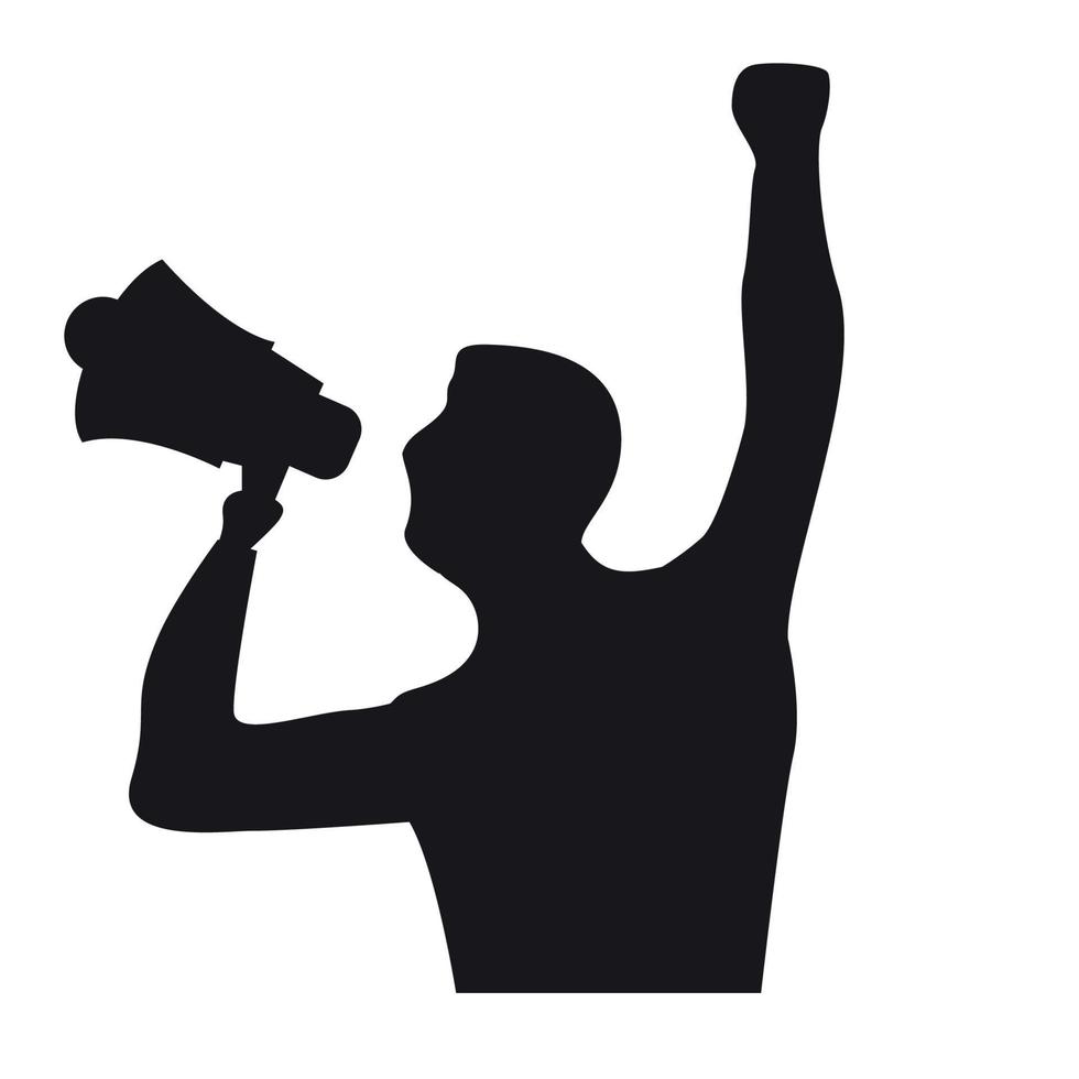 person with megaphone silhouette vector
