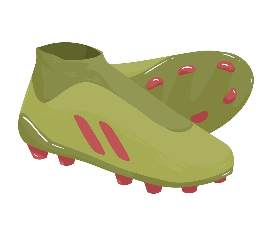 green soccer sport shoes vector