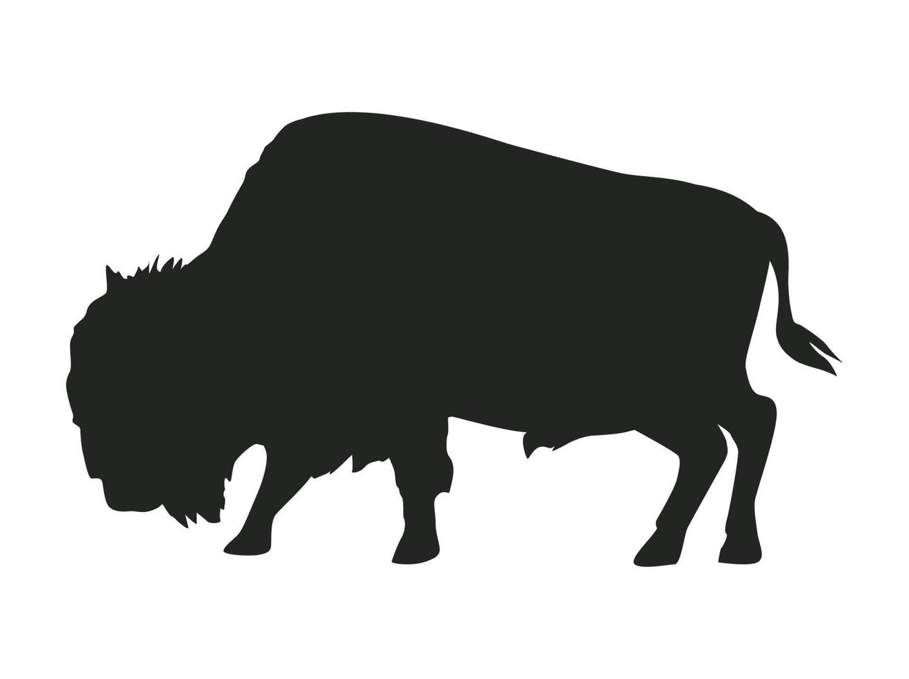 buffalo wild animal silhouette vector