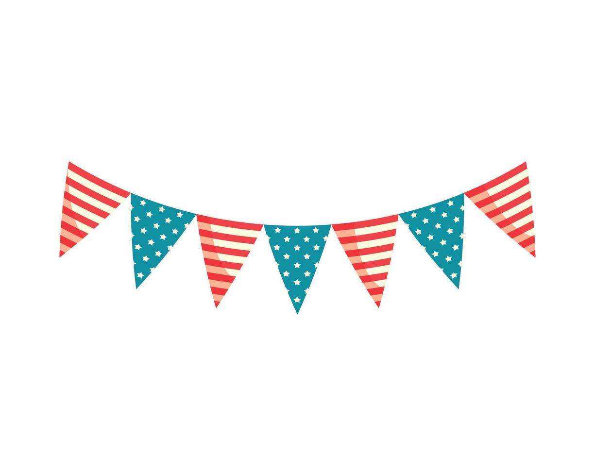 bunting american flag color vector