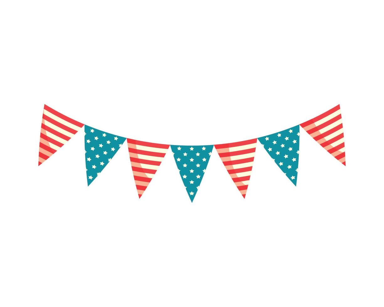 bunting american flag color vector