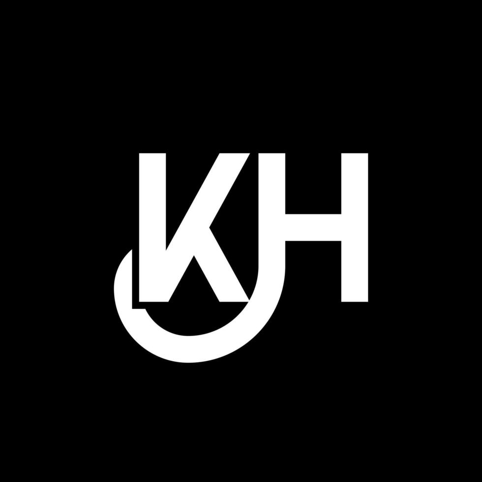 KH letter logo design on black background. KH creative initials letter logo concept. kh letter design. KH white letter design on black background. K H, k h logo vector