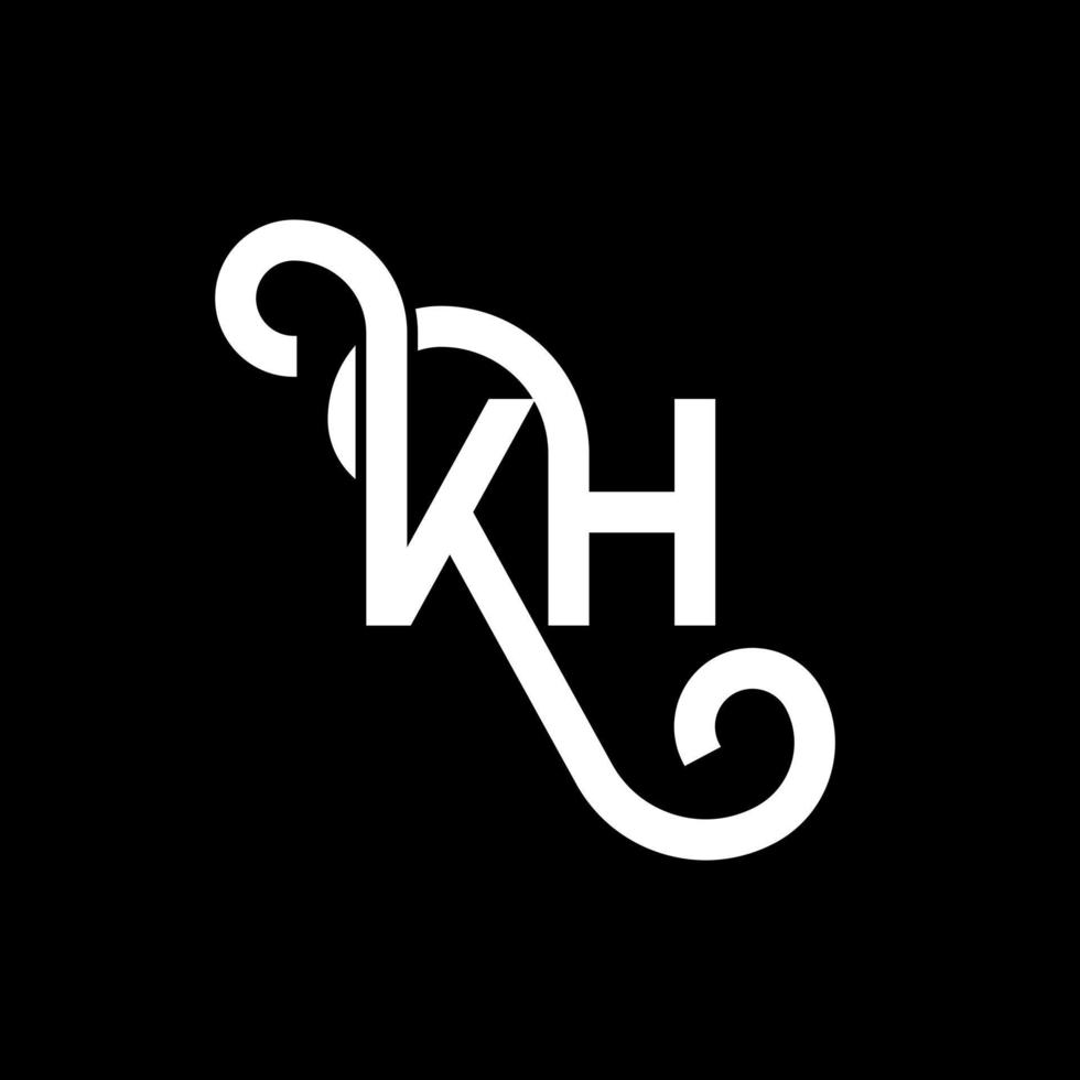 KH letter logo design on black background. KH creative initials letter logo concept. kh letter design. KH white letter design on black background. K H, k h logo vector