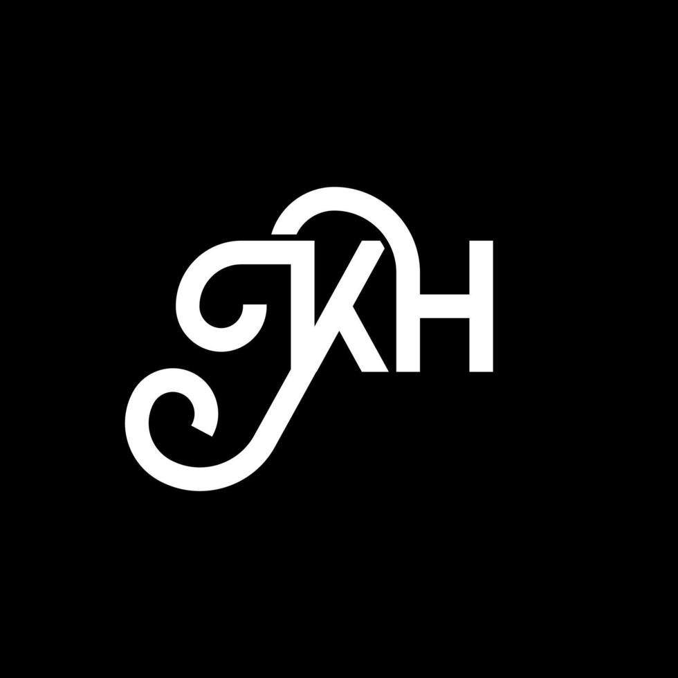KH letter logo design on black background. KH creative initials letter logo concept. kh letter design. KH white letter design on black background. K H, k h logo vector