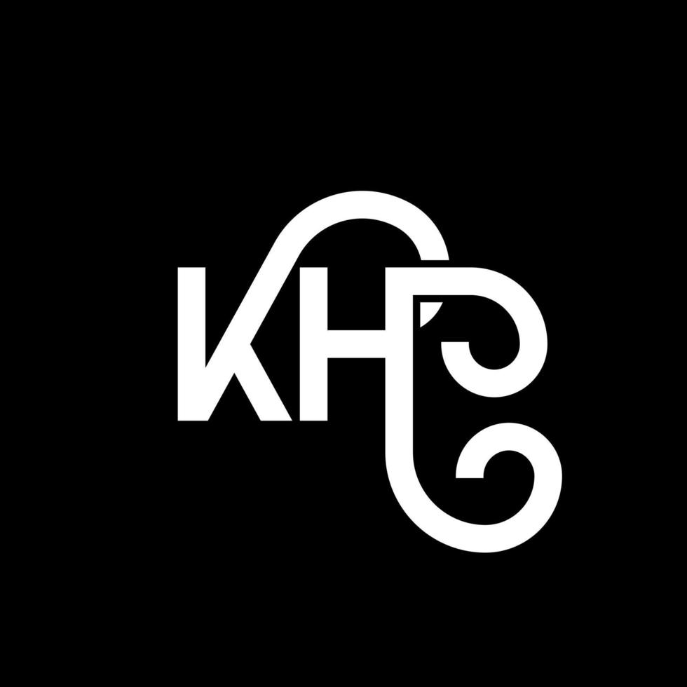 KH letter logo design on black background. KH creative initials letter logo concept. kh letter design. KH white letter design on black background. K H, k h logo vector