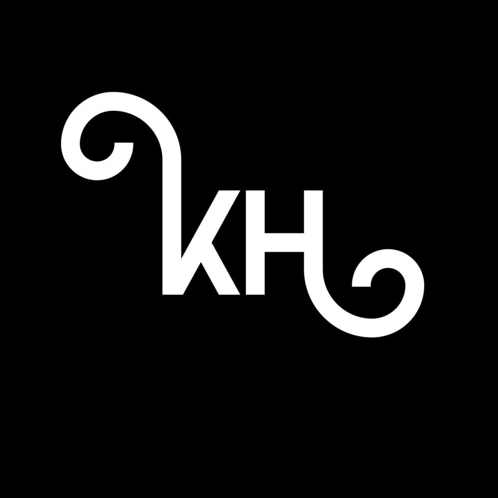 KH letter logo design on black background. KH creative initials letter logo concept. kh letter design. KH white letter design on black background. K H, k h logo vector