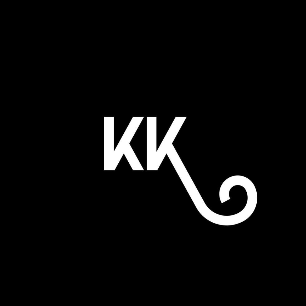 KK letter logo design on black background. KK creative initials letter logo concept. kk letter design. KK white letter design on black background. K K, k k logo vector