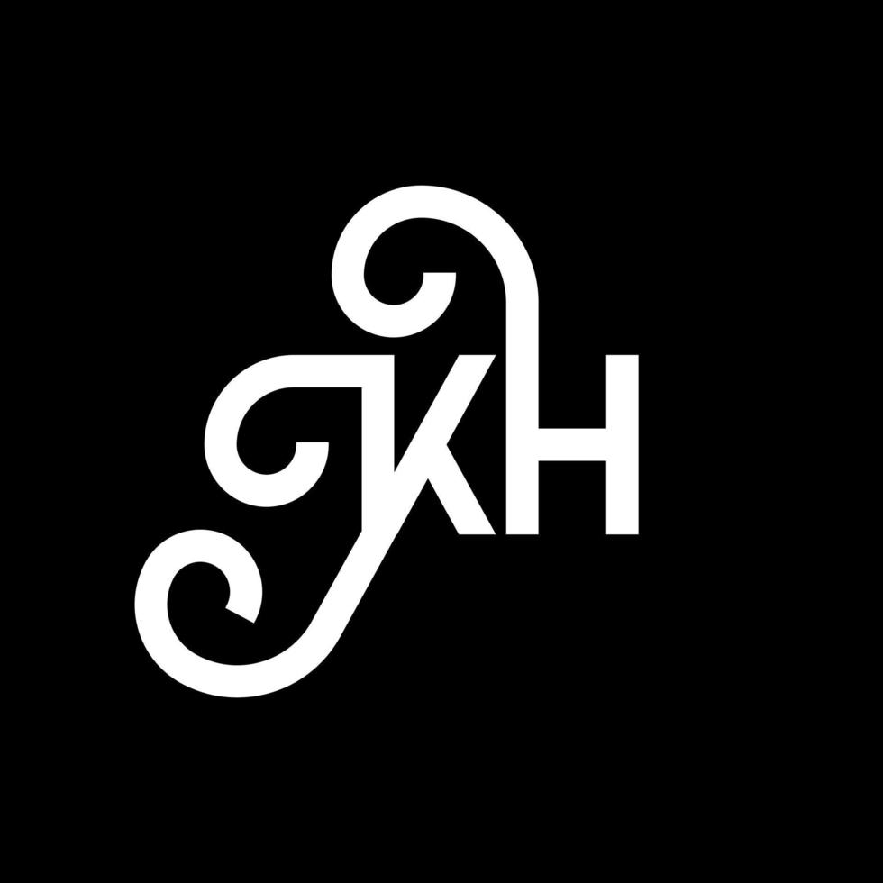 KH letter logo design on black background. KH creative initials letter logo concept. kh letter design. KH white letter design on black background. K H, k h logo vector