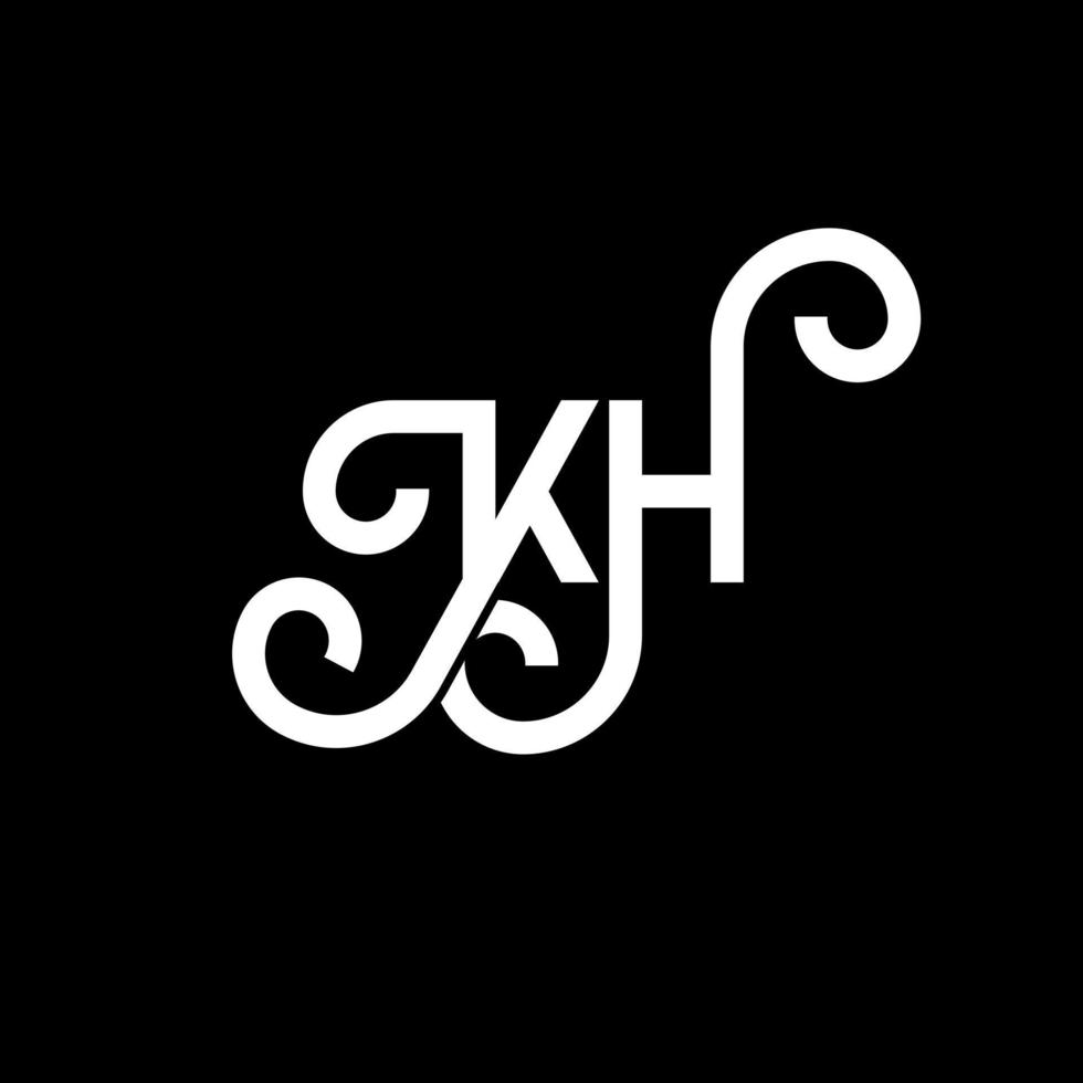 KH letter logo design on black background. KH creative initials letter logo concept. kh letter design. KH white letter design on black background. K H, k h logo vector