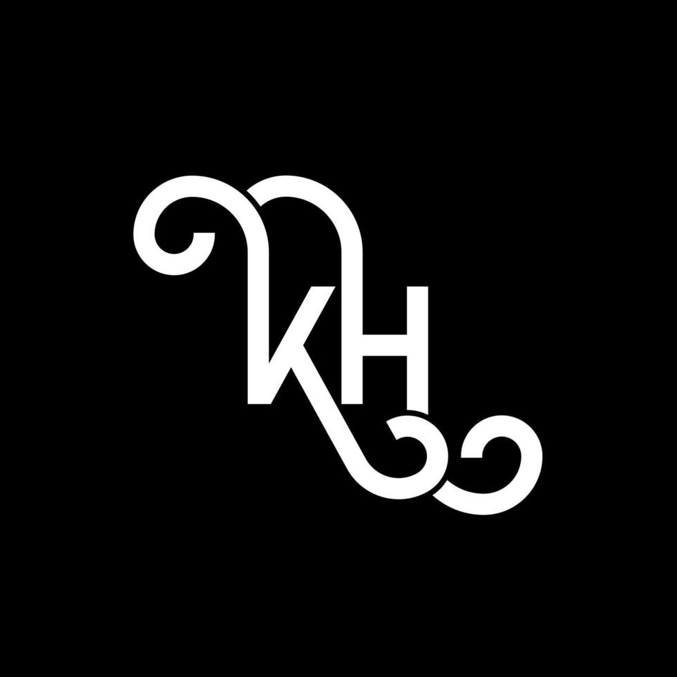 KH letter logo design on black background. KH creative initials letter logo concept. kh letter design. KH white letter design on black background. K H, k h logo vector