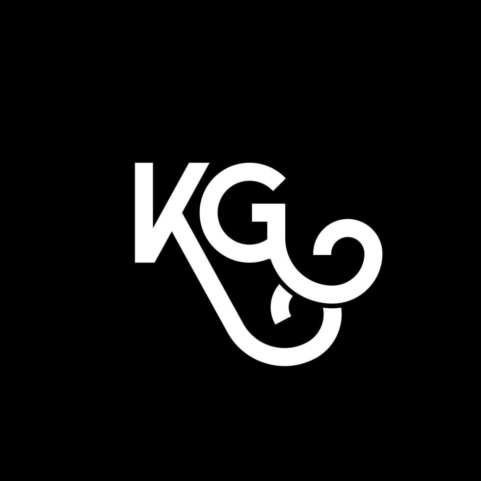 KG letter logo design on black background. KG creative initials letter logo concept. kg letter design. KG white letter design on black background. K G, k g logo vector